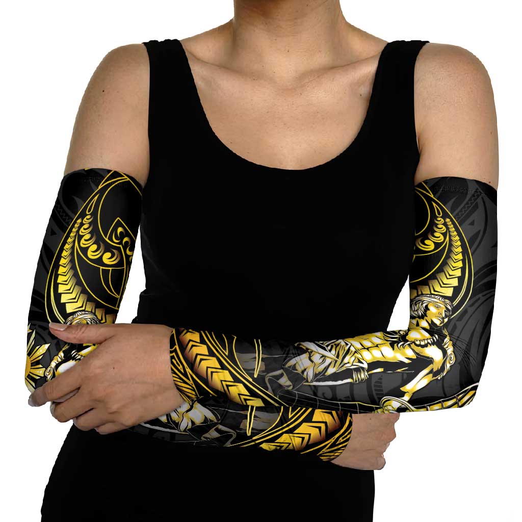 Filipinos Lapu Lapu Hero Arm Sleeves Gold Polynesian Tribal Tattoo