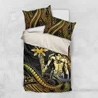 Filipinos Lapu Lapu Hero Bedding Set Gold Polynesian Tribal Tattoo