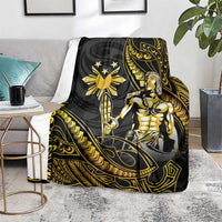 Filipinos Lapu Lapu Hero Blanket Gold Polynesian Tribal Tattoo