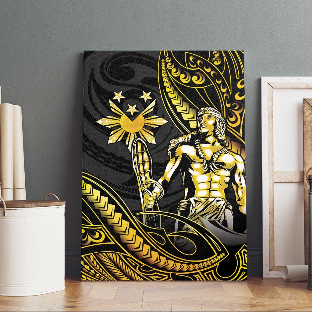 Filipinos Lapu Lapu Hero Canvas Wall Art Gold Polynesian Tribal Tattoo