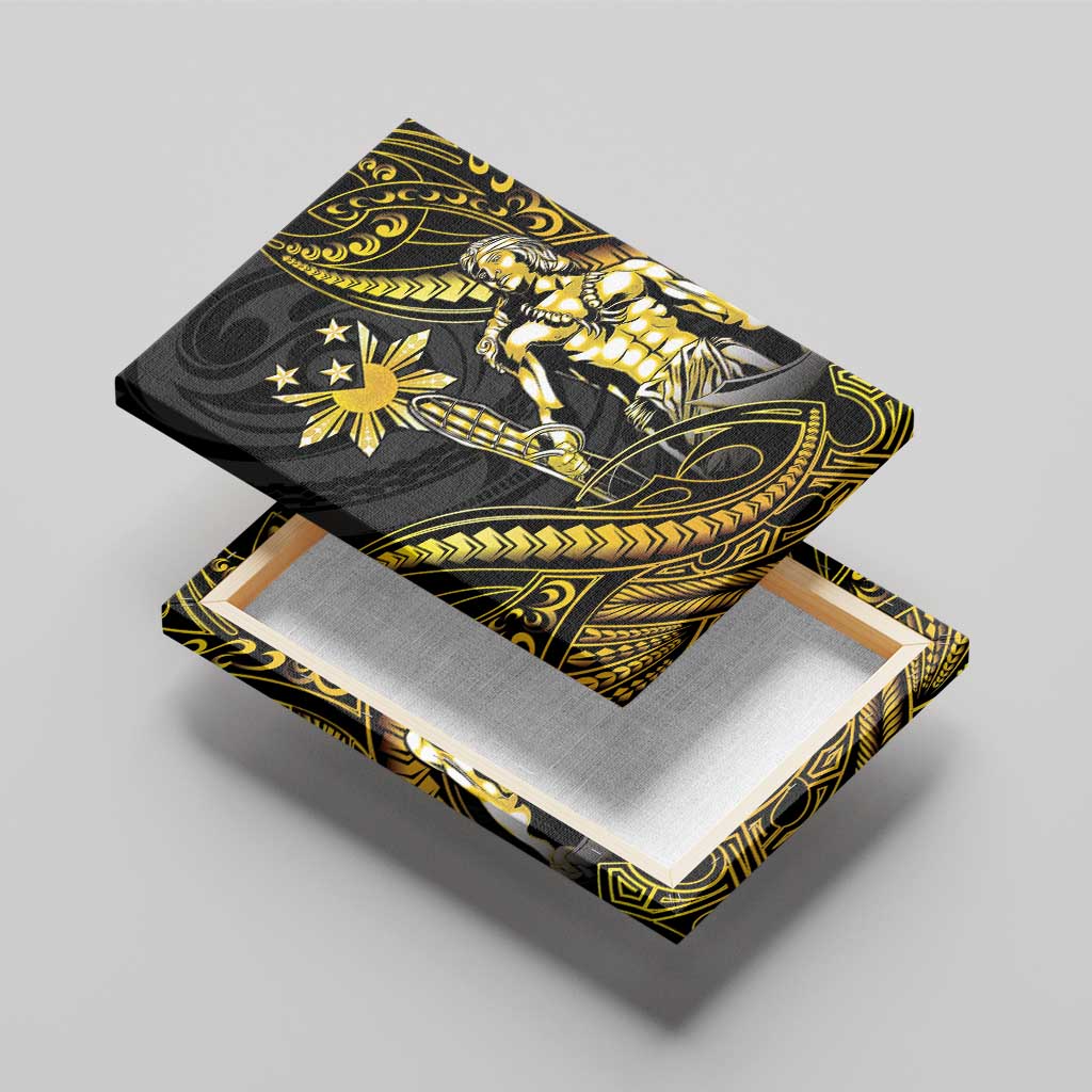 Filipinos Lapu Lapu Hero Canvas Wall Art Gold Polynesian Tribal Tattoo