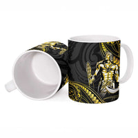 Filipinos Lapu Lapu Hero Ceramic Mug Gold Polynesian Tribal Tattoo