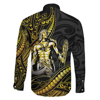 Filipinos Lapu Lapu Hero Family Matching Summer Maxi Dress and Hawaiian Shirt Gold Polynesian Tribal Tattoo LT05 - Polynesian Pride