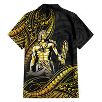 Filipinos Lapu Lapu Hero Family Matching Tank Maxi Dress and Hawaiian Shirt Gold Polynesian Tribal Tattoo LT05 - Polynesian Pride