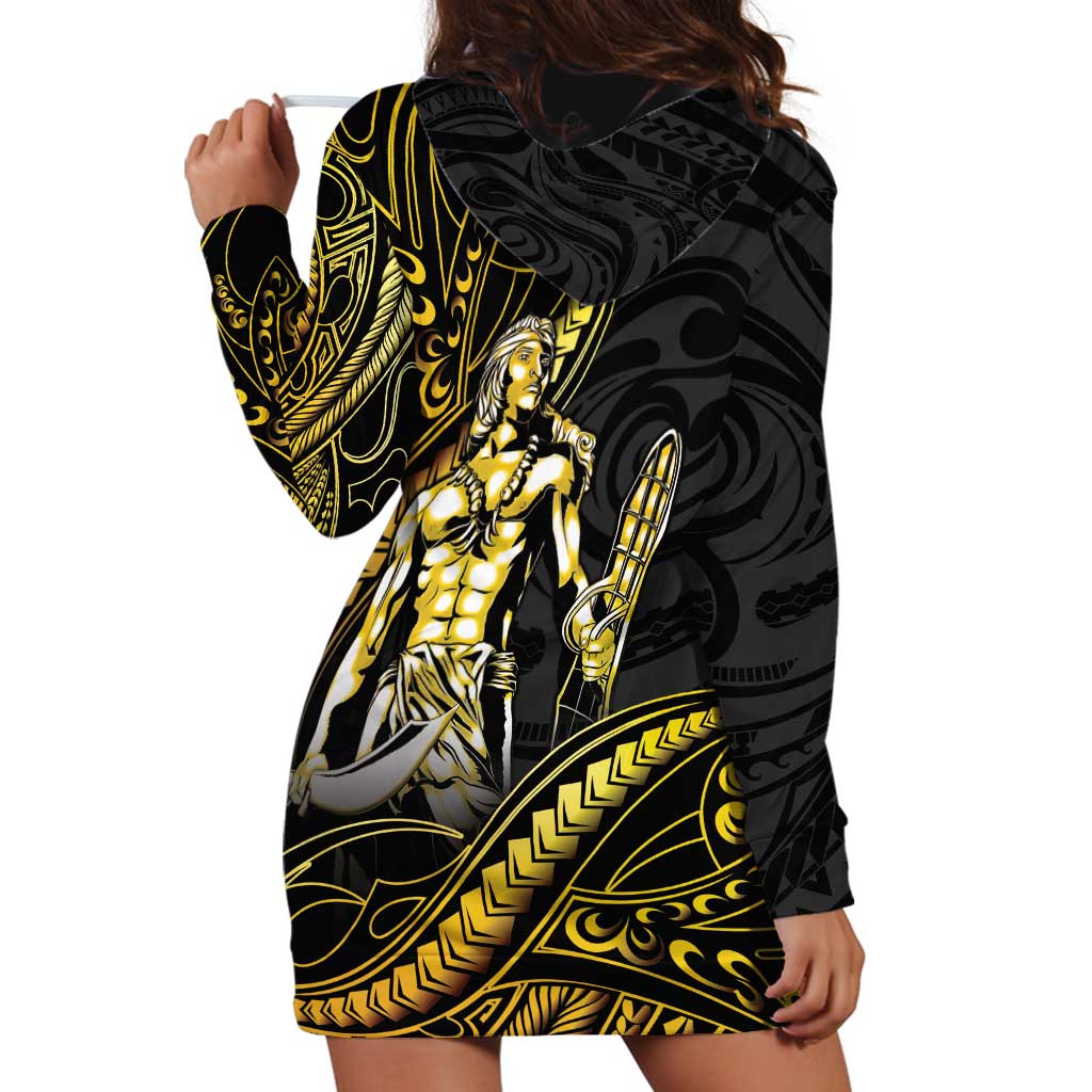 Filipinos Lapu Lapu Hero Hoodie Dress Gold Polynesian Tribal Tattoo LT05 - Polynesian Pride