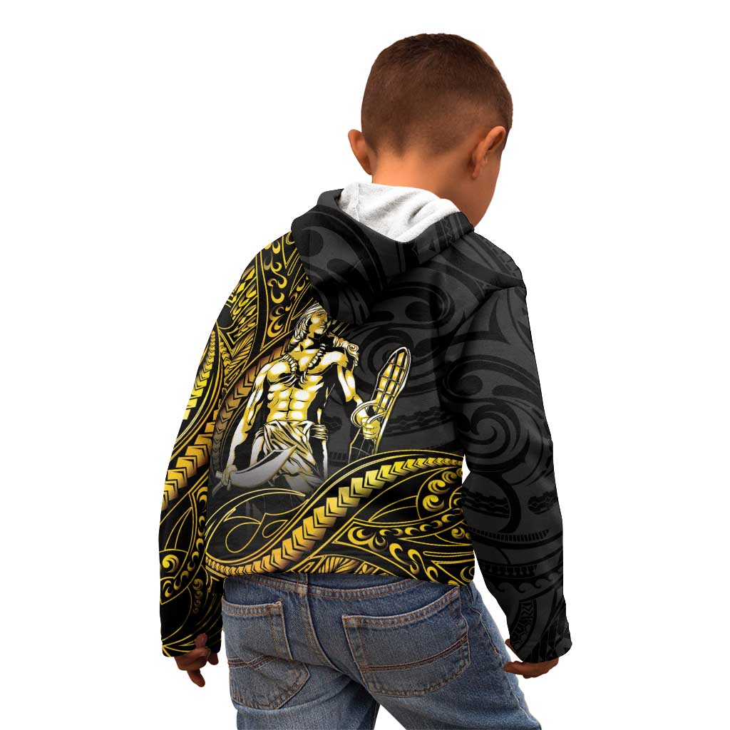 Filipinos Lapu Lapu Hero Kid Hoodie Gold Polynesian Tribal Tattoo LT05 - Polynesian Pride