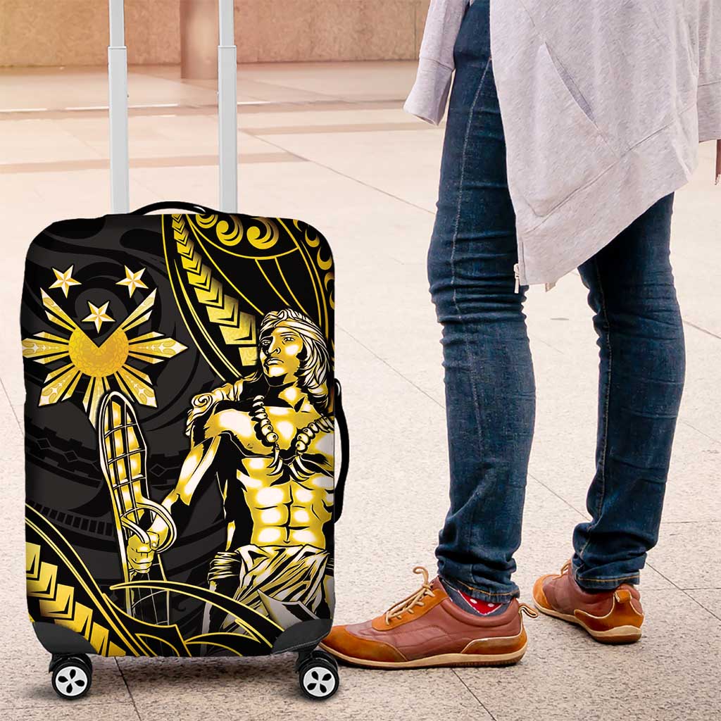 Filipinos Lapu Lapu Hero Luggage Cover Gold Polynesian Tribal Tattoo