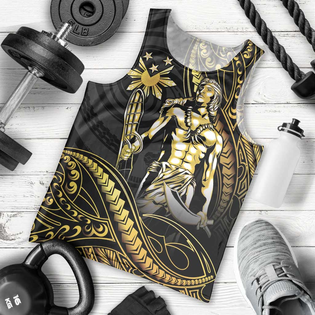 Filipinos Lapu Lapu Hero Men Tank Top Gold Polynesian Tribal Tattoo