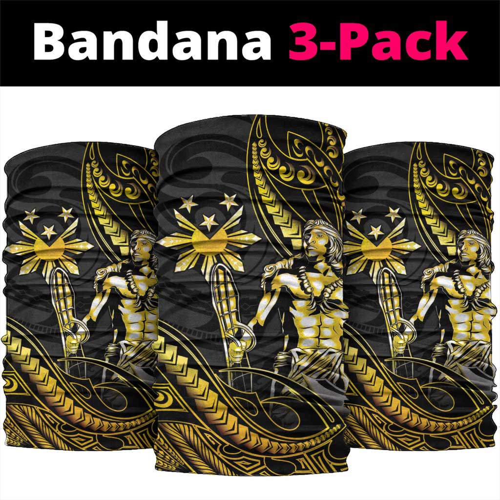 Filipinos Lapu Lapu Hero Neck Gaiter Gold Polynesian Tribal Tattoo