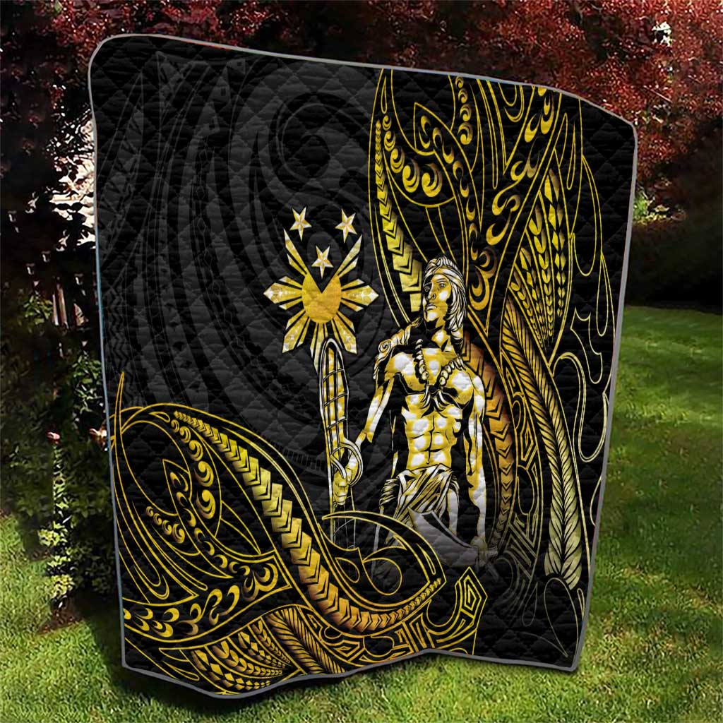 Filipinos Lapu Lapu Hero Quilt Gold Polynesian Tribal Tattoo