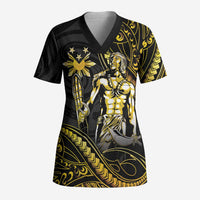 Filipinos Lapu Lapu Hero Scrub Top Gold Polynesian Tribal Tattoo