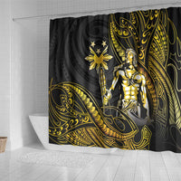 Filipinos Lapu Lapu Hero Shower Curtain Gold Polynesian Tribal Tattoo