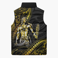 Filipinos Lapu Lapu Hero Sleeveless Puffer Jacket Gold Polynesian Tribal Tattoo