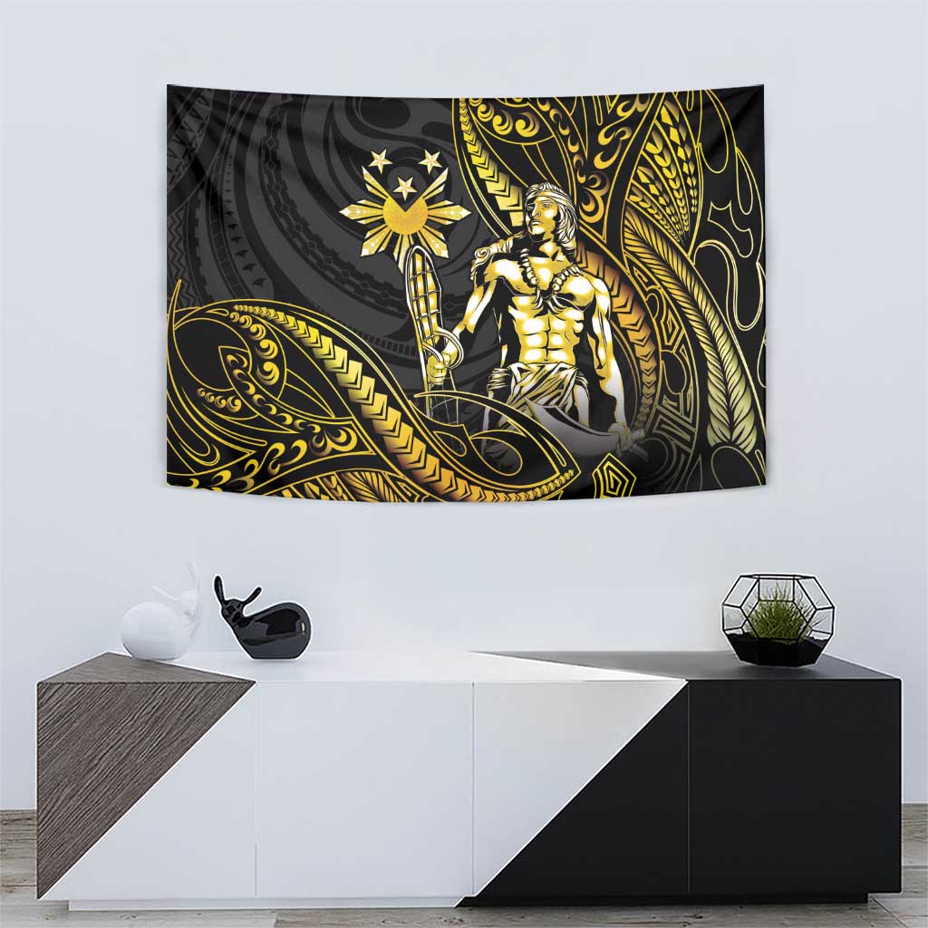 Filipinos Lapu Lapu Hero Tapestry Gold Polynesian Tribal Tattoo