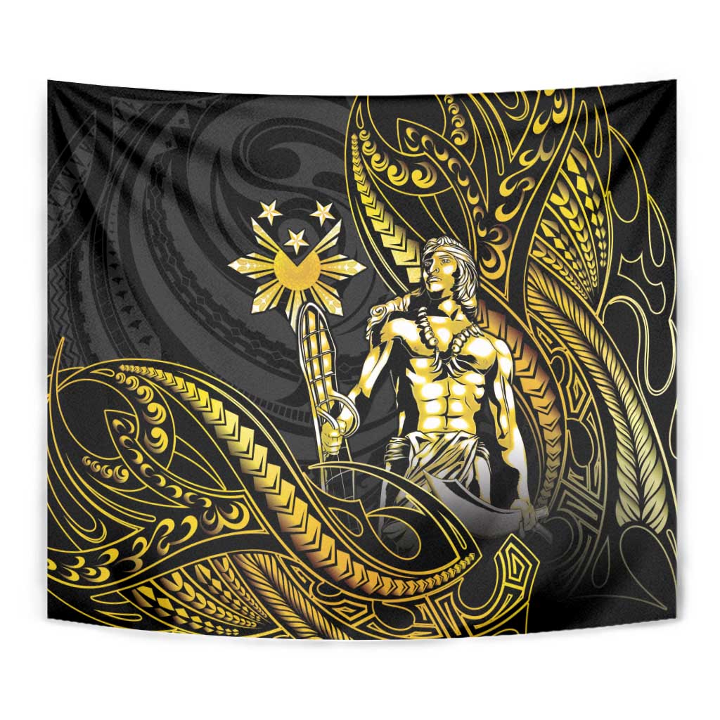 Filipinos Lapu Lapu Hero Tapestry Gold Polynesian Tribal Tattoo