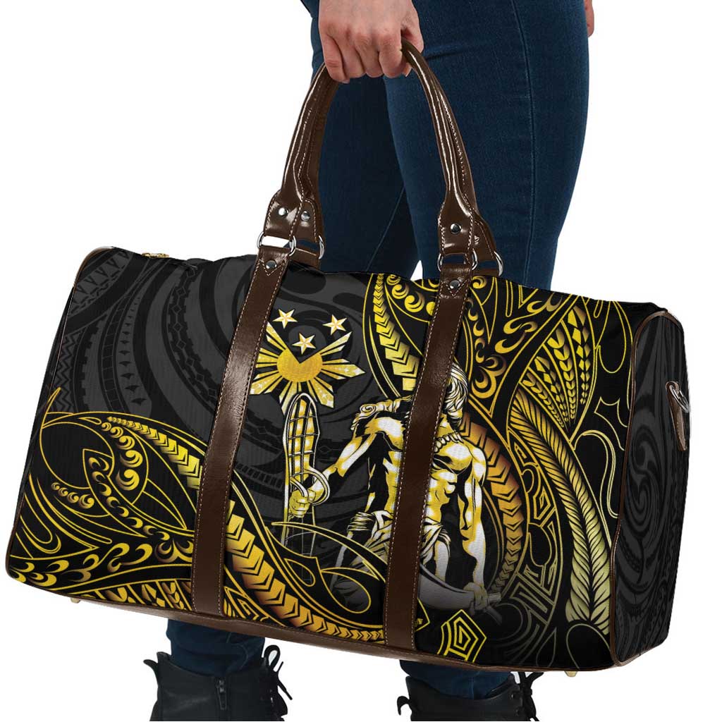 Filipinos Lapu Lapu Hero Travel Bag Gold Polynesian Tribal Tattoo