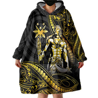 Filipinos Lapu Lapu Hero Wearable Blanket Hoodie Gold Polynesian Tribal Tattoo