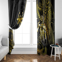 Filipinos Lapu Lapu Hero Window Curtain Gold Polynesian Tribal Tattoo