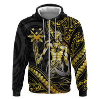 Filipinos Lapu Lapu Hero Zip Hoodie Gold Polynesian Tribal Tattoo