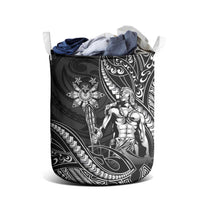 Filipinos Lapu Lapu Hero Laundry Basket Black Polynesian Tribal Tattoo