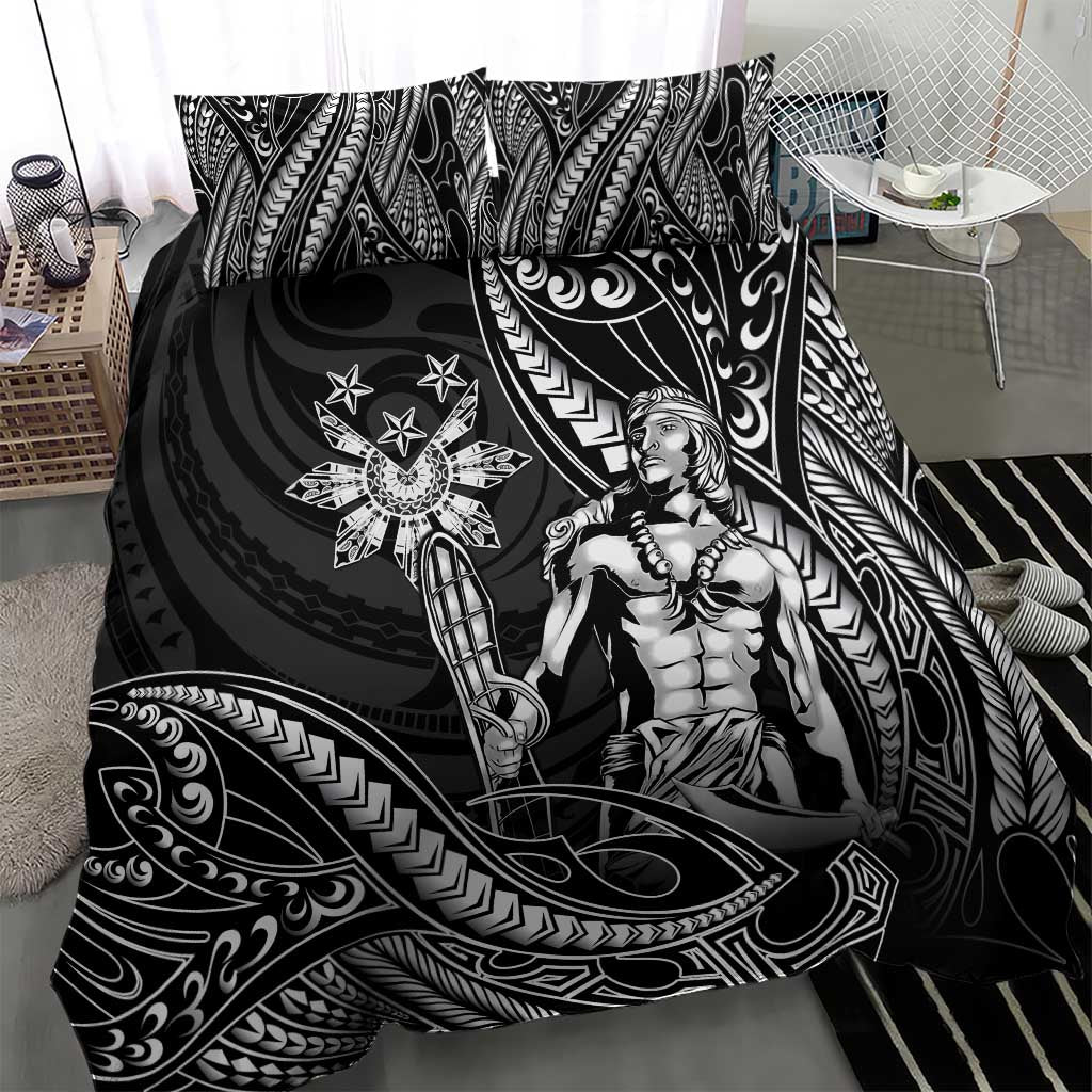 Filipinos Lapu Lapu Hero Bedding Set Black Polynesian Tribal Tattoo