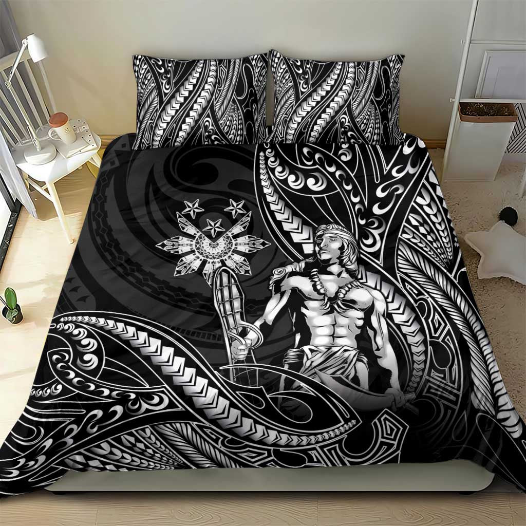 Filipinos Lapu Lapu Hero Bedding Set Black Polynesian Tribal Tattoo