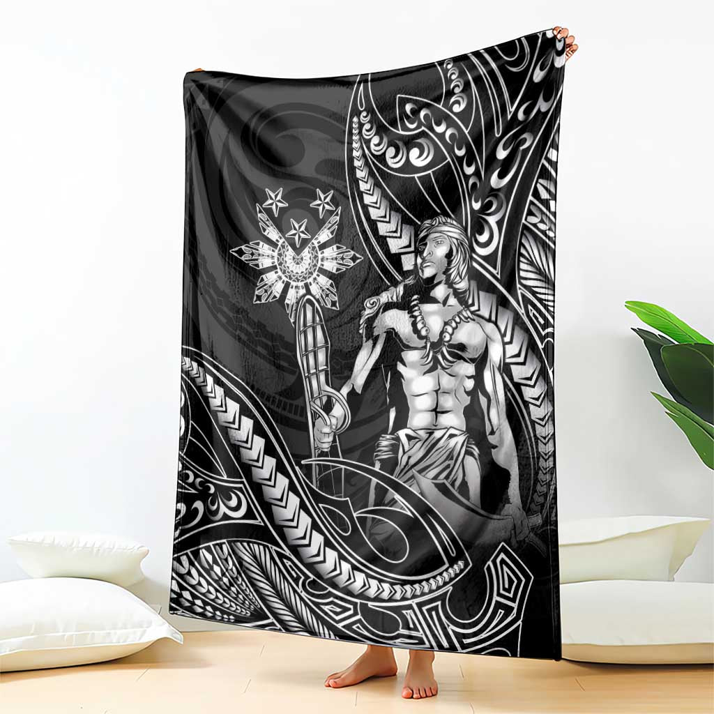 Filipinos Lapu Lapu Hero Blanket Black Polynesian Tribal Tattoo