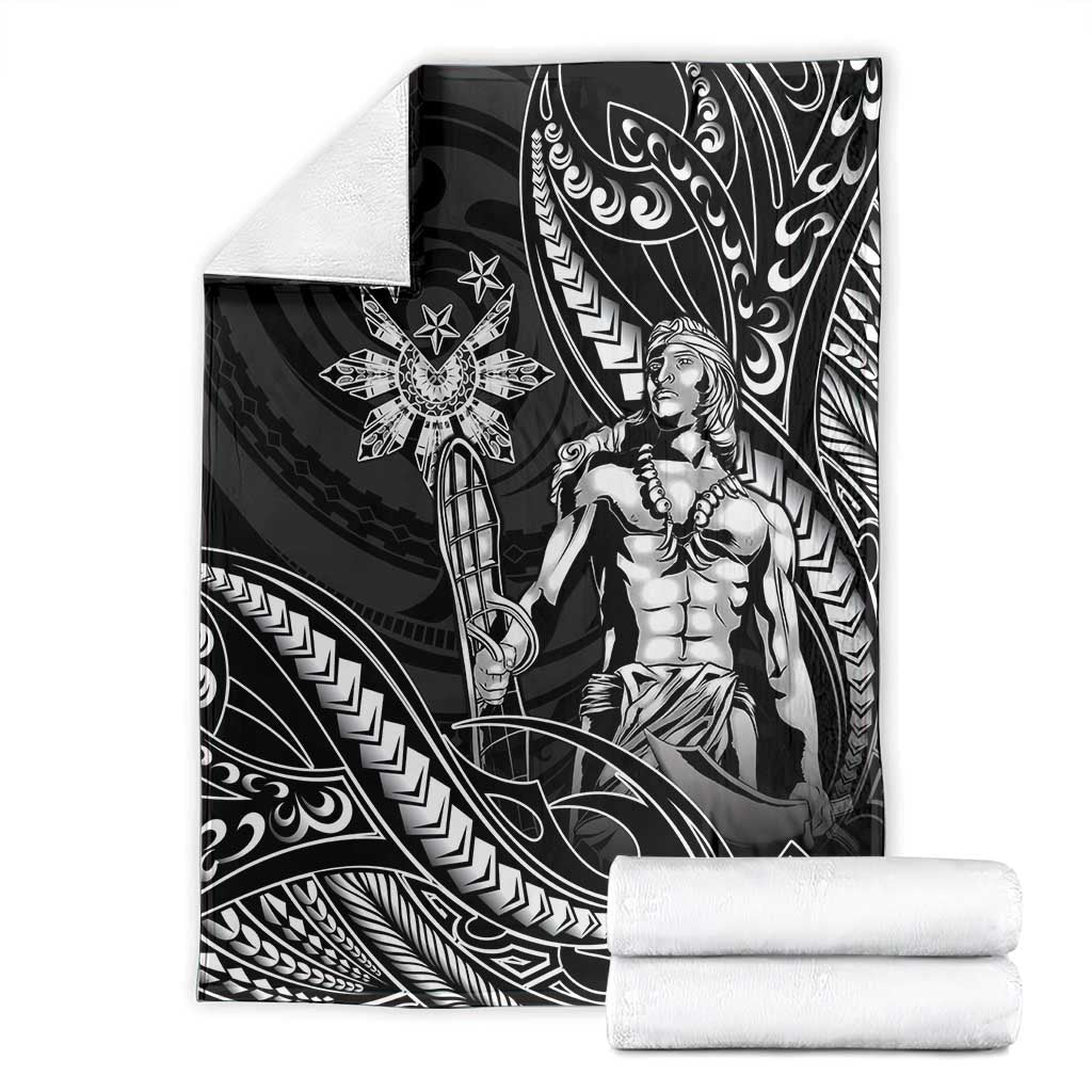 Filipinos Lapu Lapu Hero Blanket Black Polynesian Tribal Tattoo