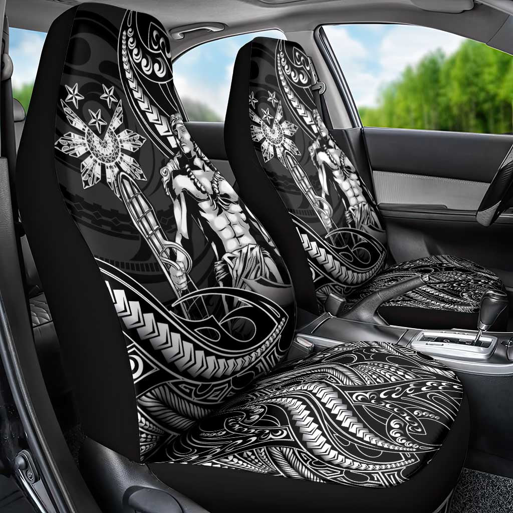 Filipinos Lapu Lapu Hero Car Seat Cover Black Polynesian Tribal Tattoo
