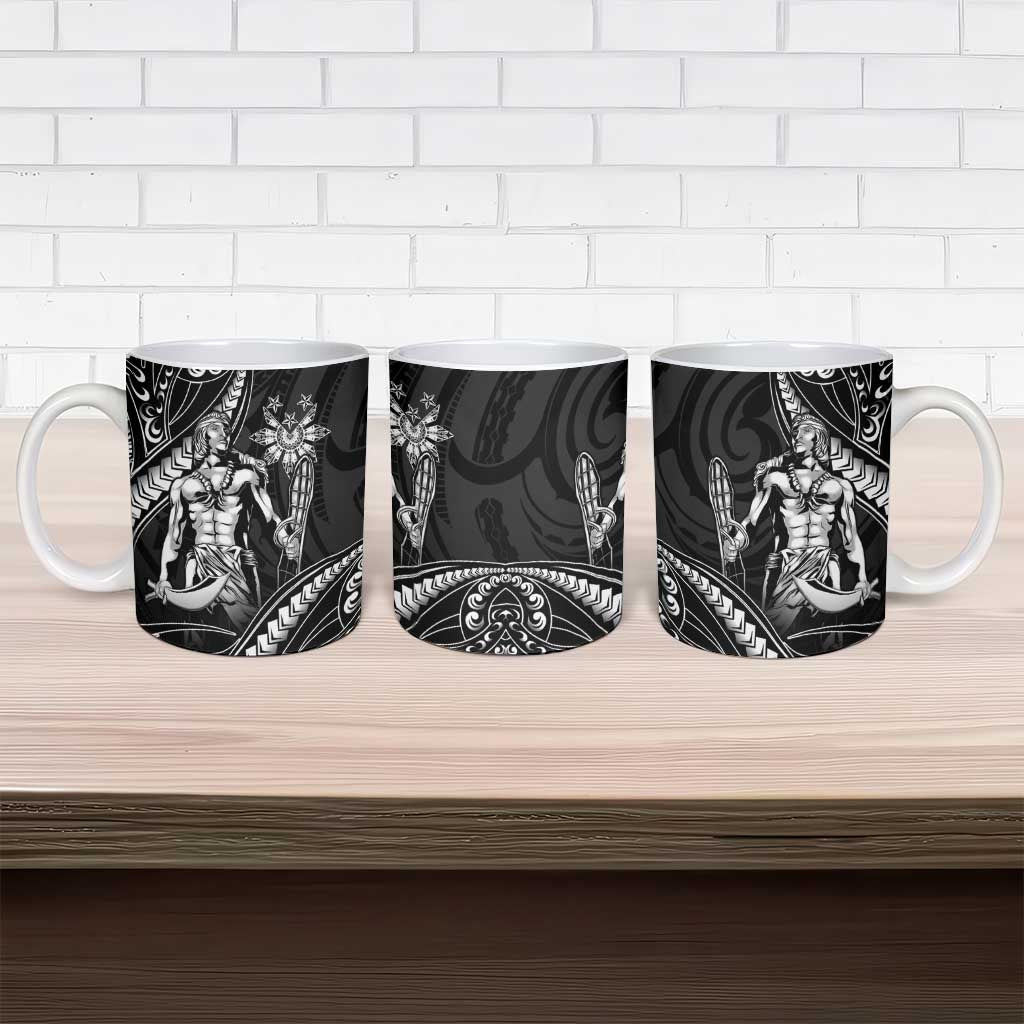 Filipinos Lapu Lapu Hero Ceramic Mug Black Polynesian Tribal Tattoo