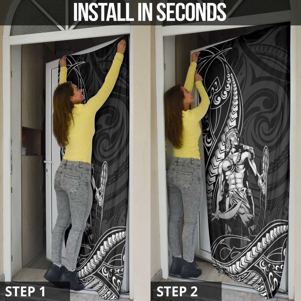 Filipinos Lapu Lapu Hero Door Cover Black Polynesian Tribal Tattoo