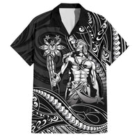 Filipinos Lapu Lapu Hero Family Matching Mermaid Dress and Hawaiian Shirt Black Polynesian Tribal Tattoo LT05 Dad's Shirt - Short Sleeve Black - Polynesian Pride