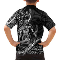 Filipinos Lapu Lapu Hero Family Matching Off Shoulder Maxi Dress and Hawaiian Shirt Black Polynesian Tribal Tattoo LT05 - Polynesian Pride