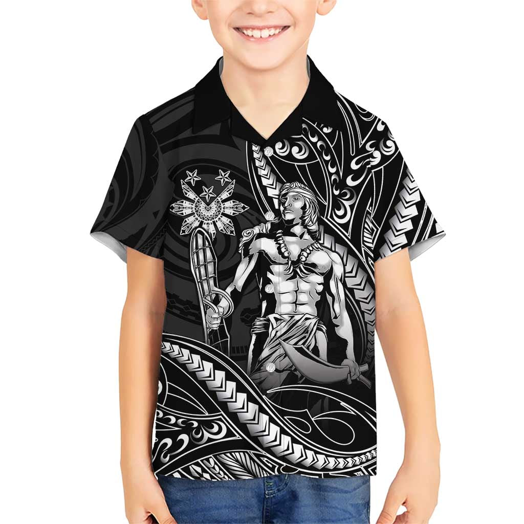 Filipinos Lapu Lapu Hero Family Matching Tank Maxi Dress and Hawaiian Shirt Black Polynesian Tribal Tattoo LT05 Son's Shirt Black - Polynesian Pride