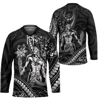 Filipinos Lapu Lapu Hero Hockey Jersey Black Polynesian Tribal Tattoo