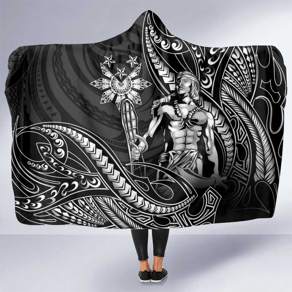 Filipinos Lapu Lapu Hero Hooded Blanket Black Polynesian Tribal Tattoo