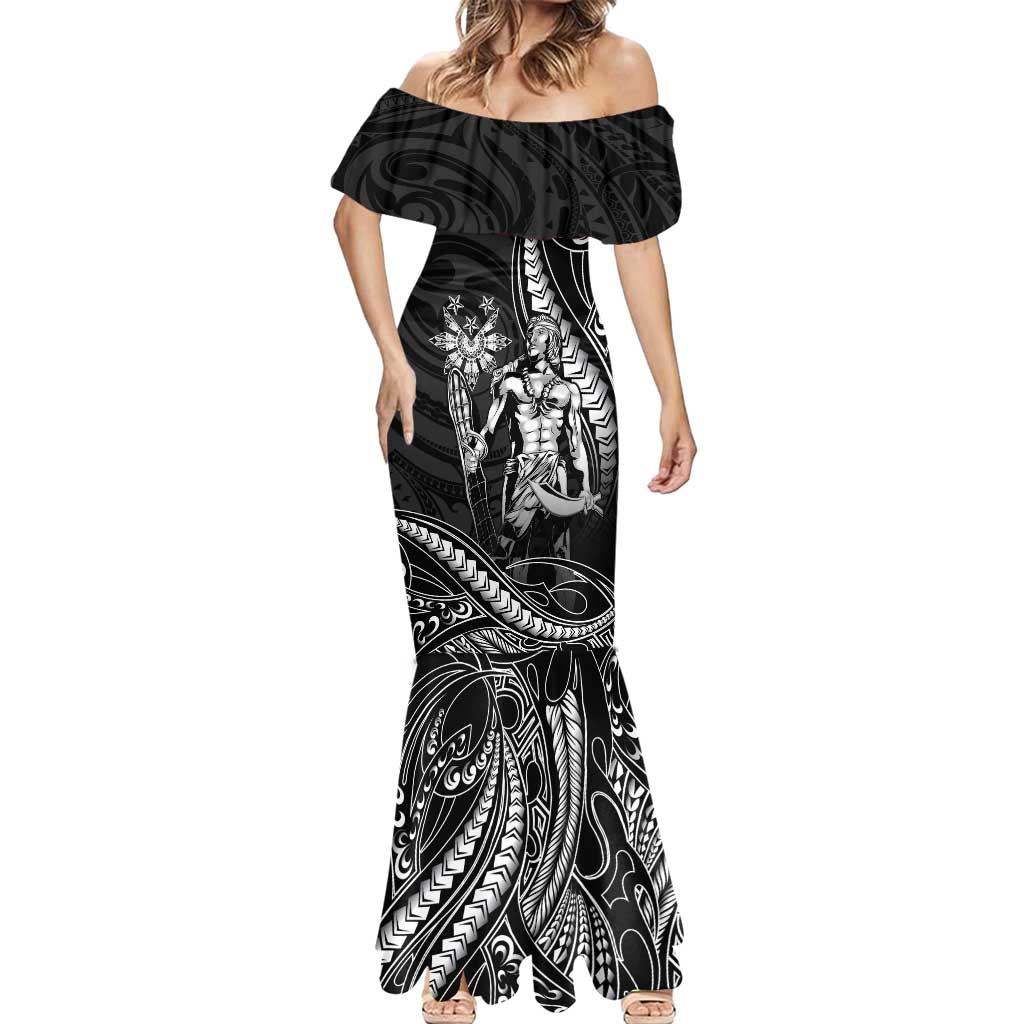 Filipinos Lapu Lapu Hero Mermaid Dress Black Polynesian Tribal Tattoo