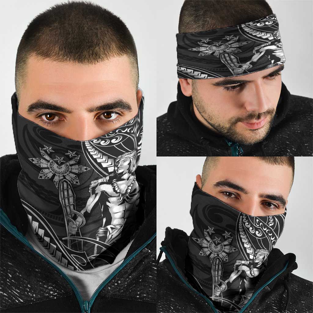 Filipinos Lapu Lapu Hero Neck Gaiter Black Polynesian Tribal Tattoo