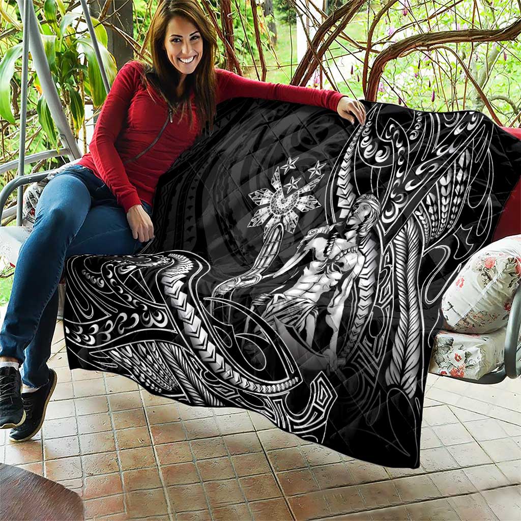 Filipinos Lapu Lapu Hero Quilt Black Polynesian Tribal Tattoo