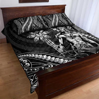 Filipinos Lapu Lapu Hero Quilt Bed Set Black Polynesian Tribal Tattoo