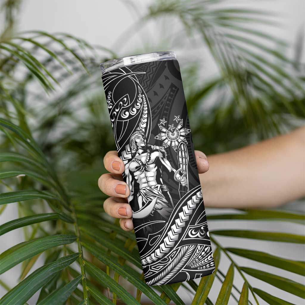 Filipinos Lapu Lapu Hero Skinny Tumbler Black Polynesian Tribal Tattoo
