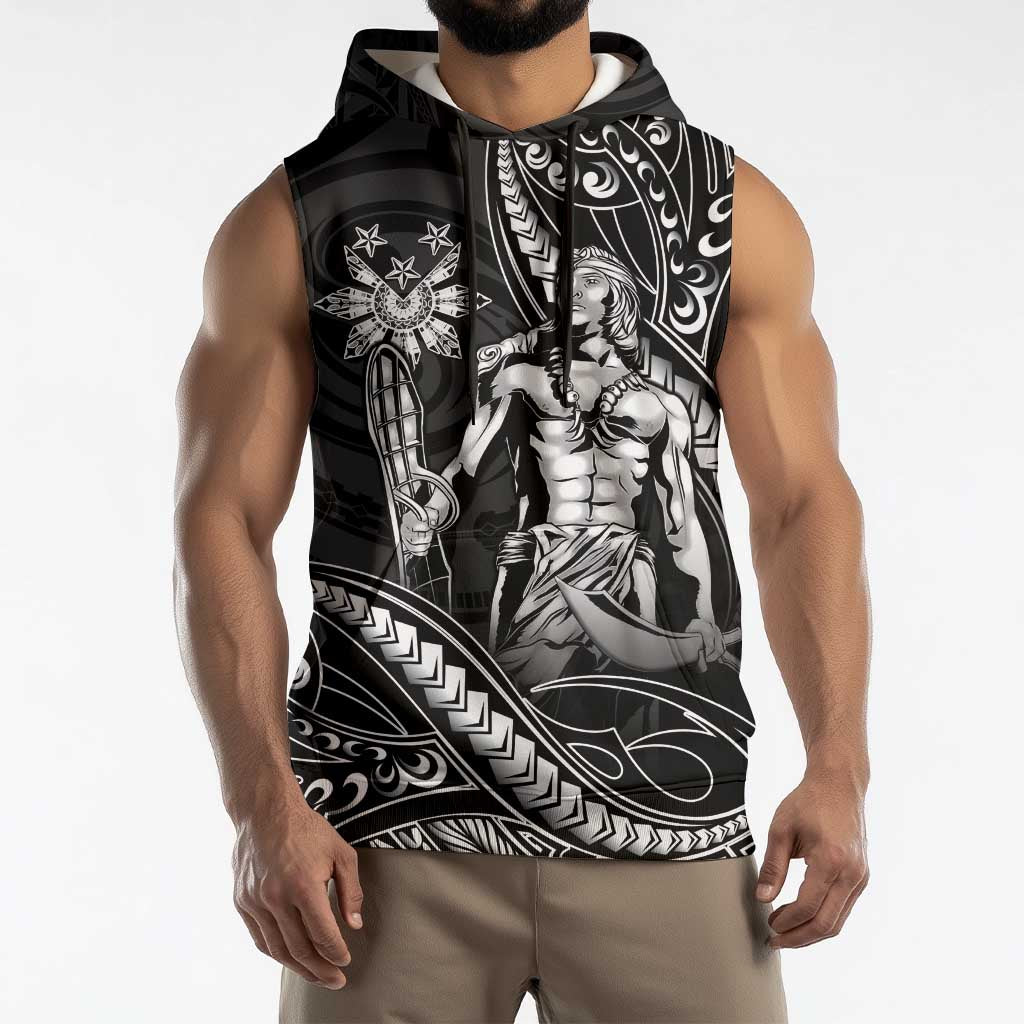 Filipinos Lapu Lapu Hero Sleeveless Hoodie Black Polynesian Tribal Tattoo