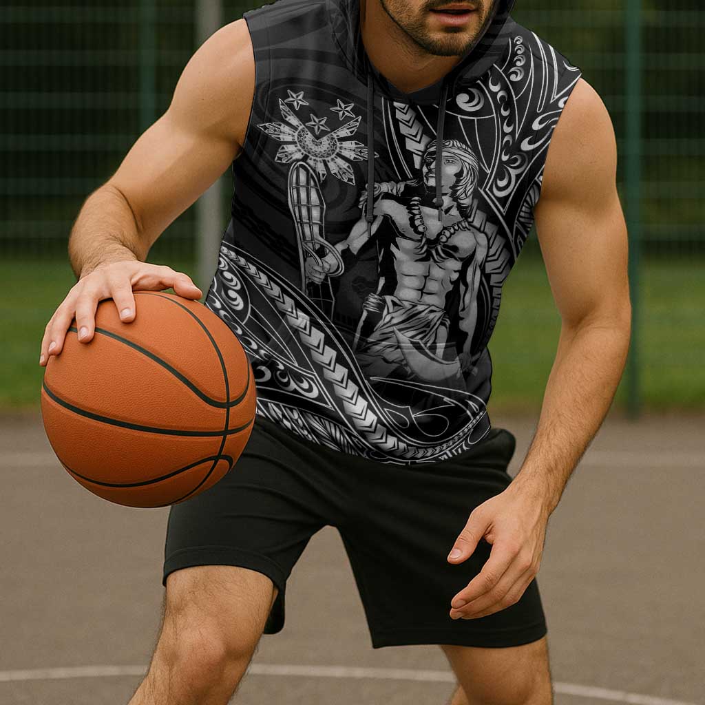 Filipinos Lapu Lapu Hero Sleeveless Hoodie Black Polynesian Tribal Tattoo