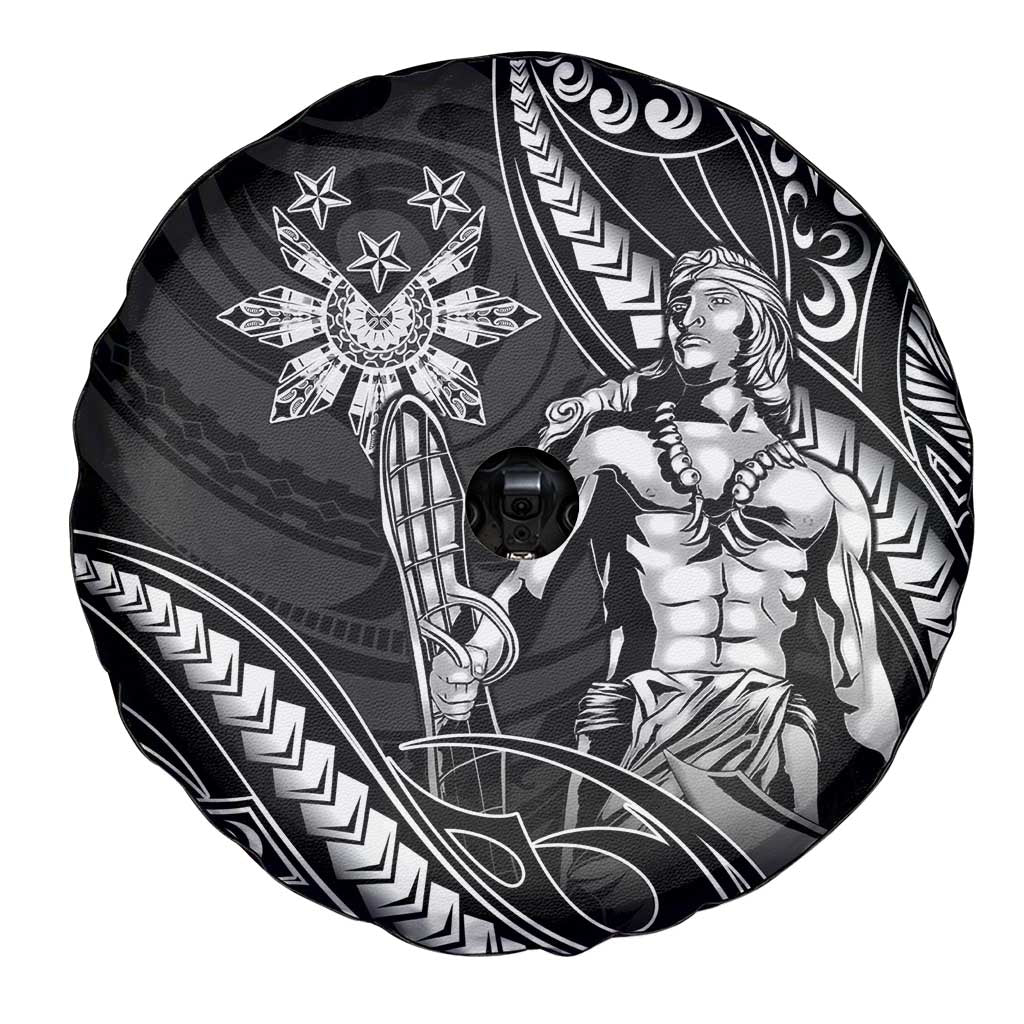 Filipinos Lapu Lapu Hero Spare Tire Cover Black Polynesian Tribal Tattoo