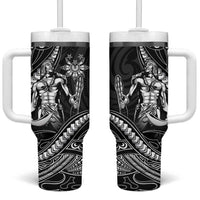 Filipinos Lapu Lapu Hero Tumbler With Handle Black Polynesian Tribal Tattoo
