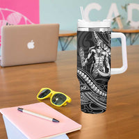 Filipinos Lapu Lapu Hero Tumbler With Handle Black Polynesian Tribal Tattoo