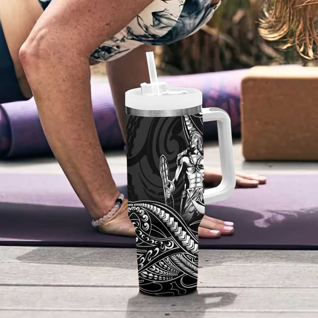 Filipinos Lapu Lapu Hero Tumbler With Handle Black Polynesian Tribal Tattoo