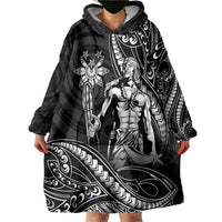 Filipinos Lapu Lapu Hero Wearable Blanket Hoodie Black Polynesian Tribal Tattoo