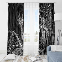 Filipinos Lapu Lapu Hero Window Curtain Black Polynesian Tribal Tattoo