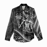 Filipinos Lapu Lapu Hero Women Casual Shirt Black Polynesian Tribal Tattoo